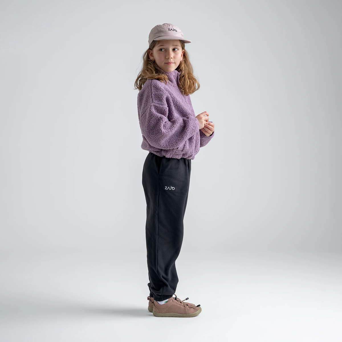 Palpo Kid's Pile Fleece Cropped Jacket — Iced Mauve