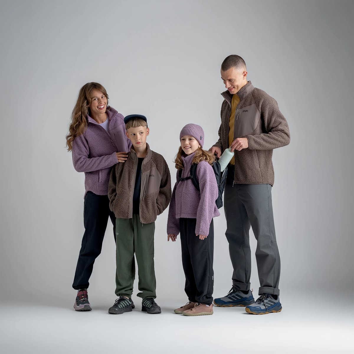 Palpo Kid's Pile Fleece Cropped Jacket — Iced Mauve