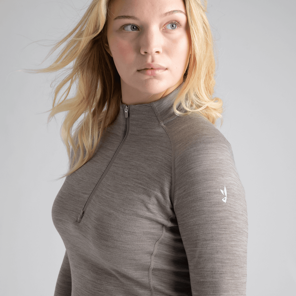 Hejma Women's Merino Zip Top — Taupe Beige