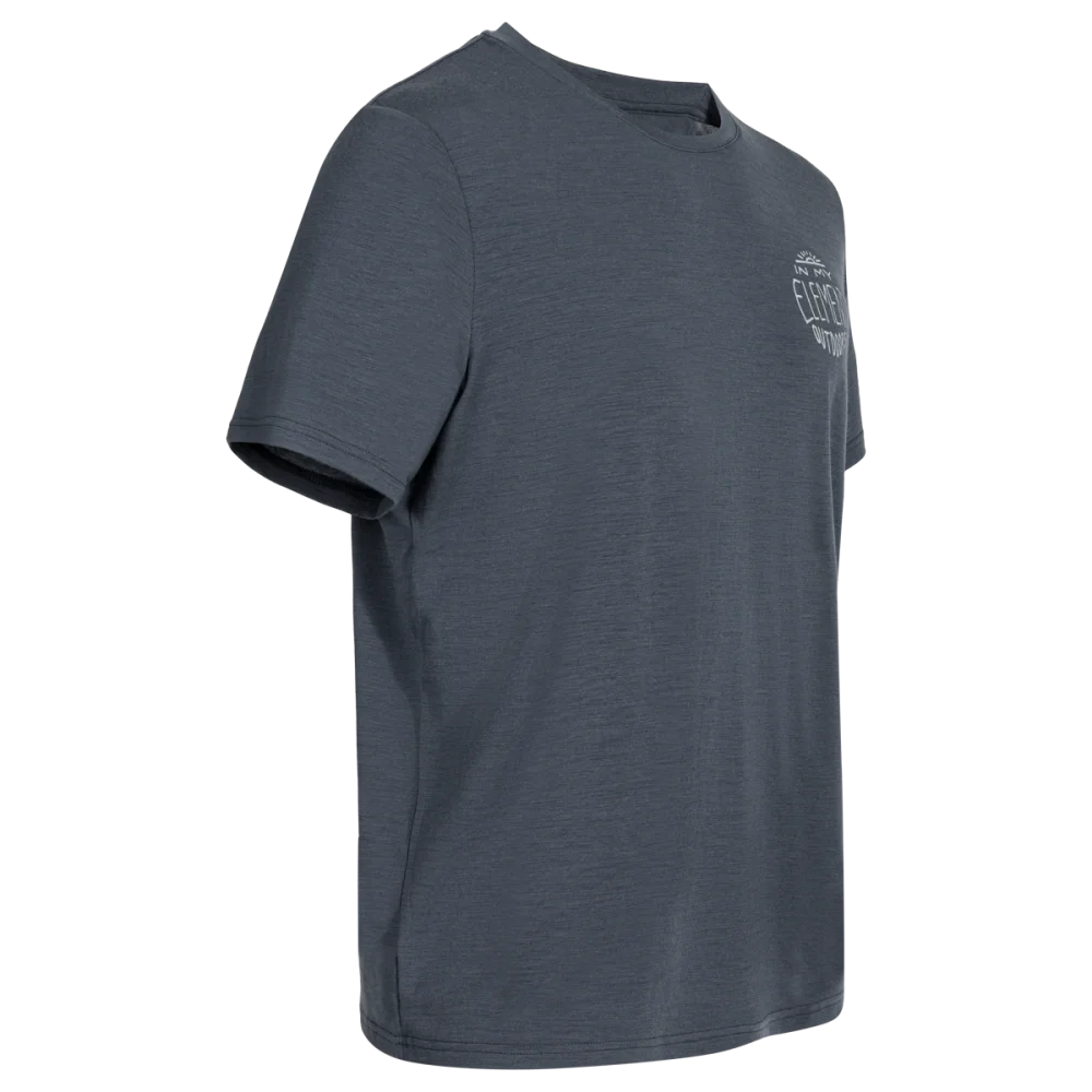 Kora Men's Merino Graphic T-shirt — Grey Navy Element
