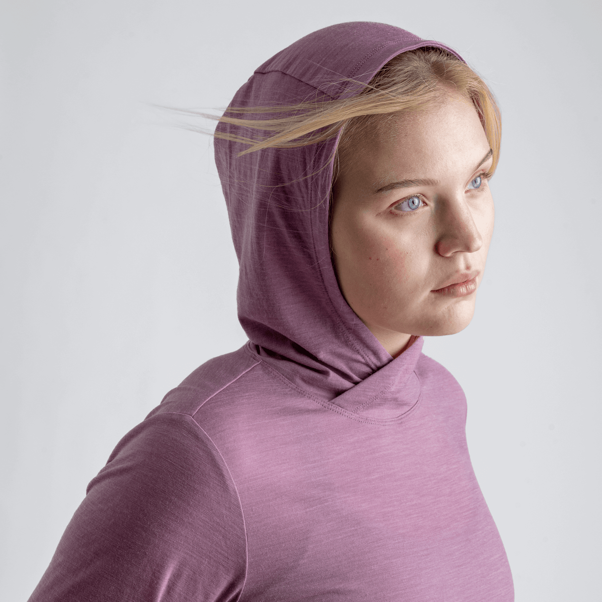 Kora Women's Merino Hoodie — Iced Mauve