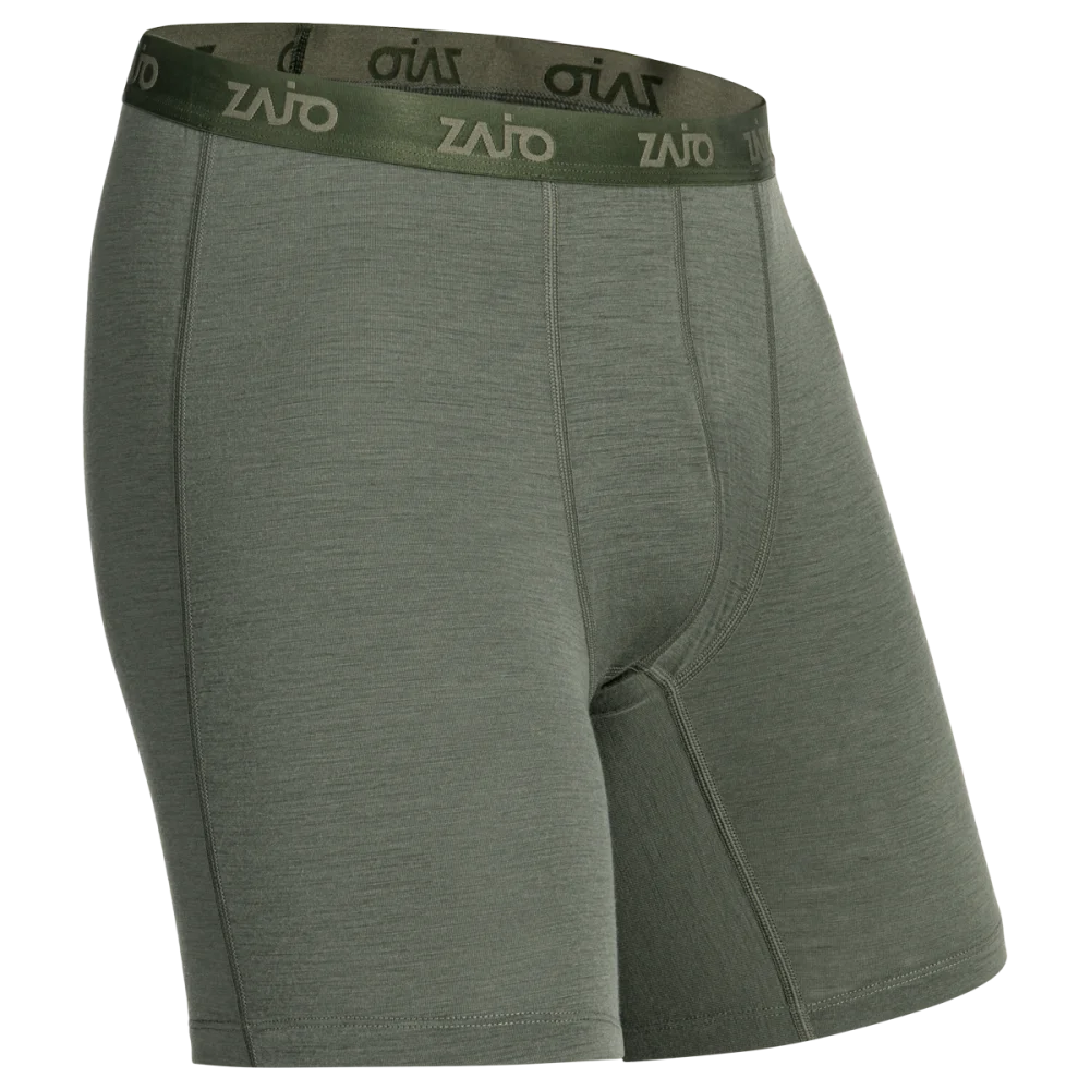 Senti Men's Merino Boxer Briefs Long — Thyme Green