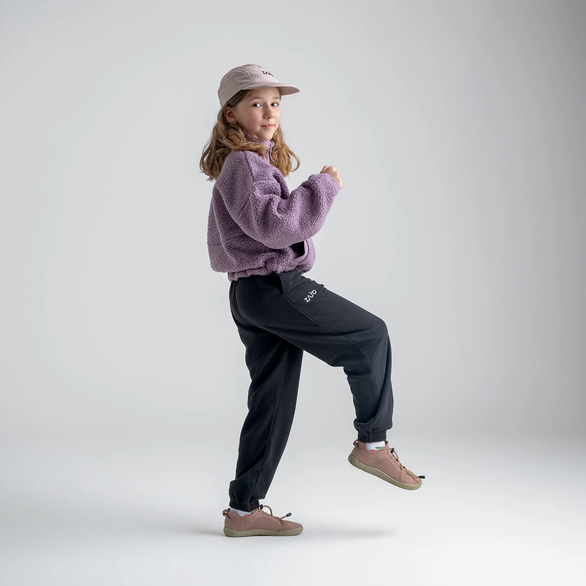 Palpo Kid's Pile Fleece Cropped Jacket — Iced Mauve