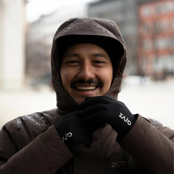 Amiko Fleece Gloves — Grey Navy