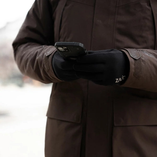 Amiko Fleece Gloves — Grey Navy