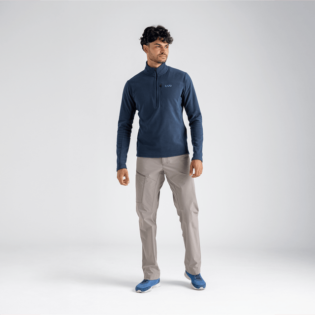 Auro Men's Fleece Zip Top — Thyme Green