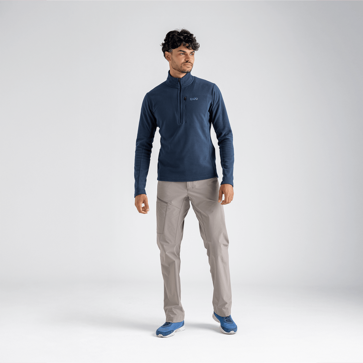 Auro Men's Fleece Zip Top — Burned Red