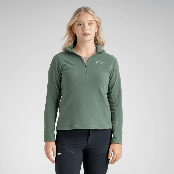 Auro Women's Fleece Zip Top — Sage Green