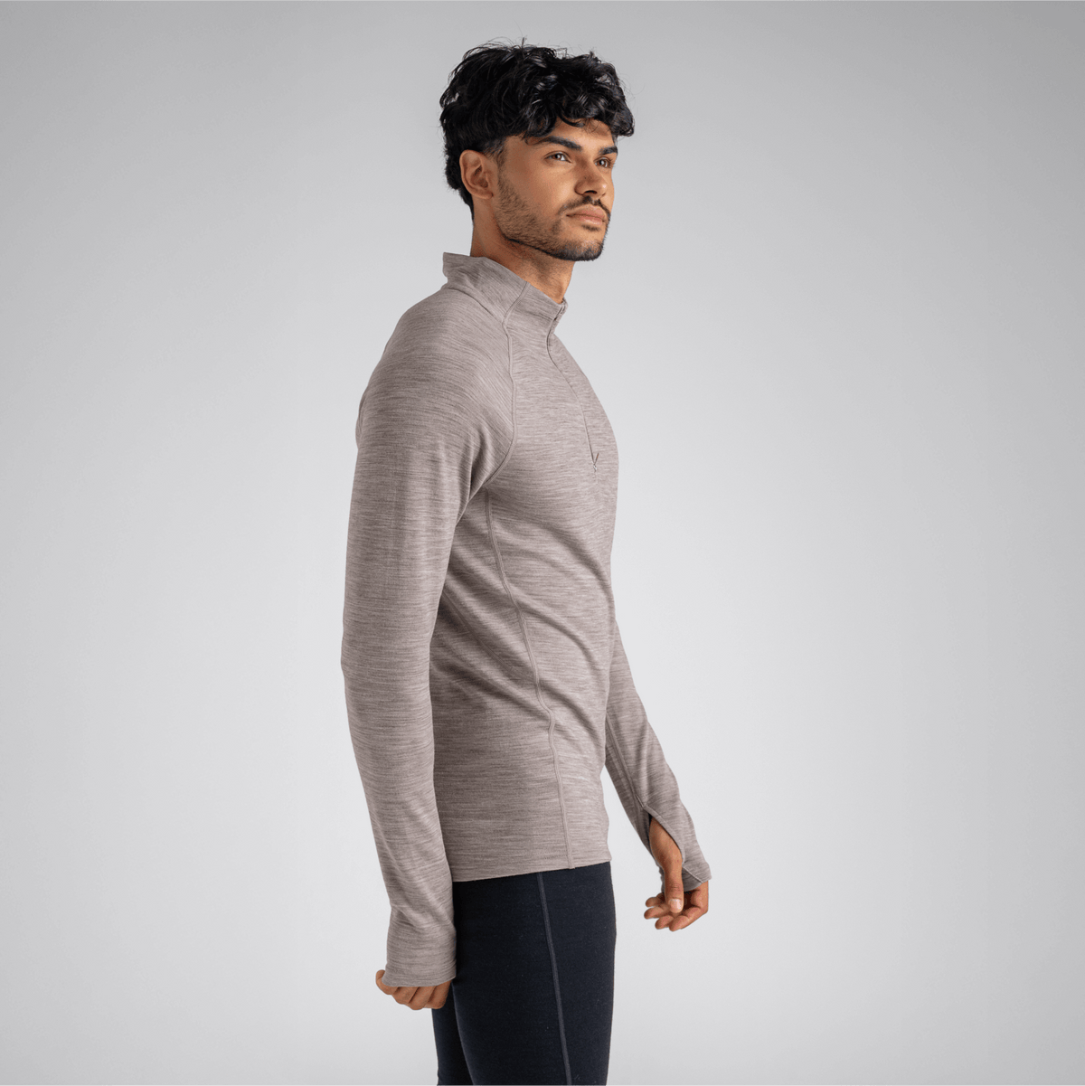 Hejma Men's Merino Zip Top — Blue