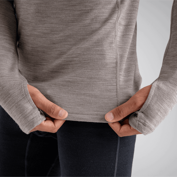 Hejma Men's Merino Zip Top — Taupe Beige