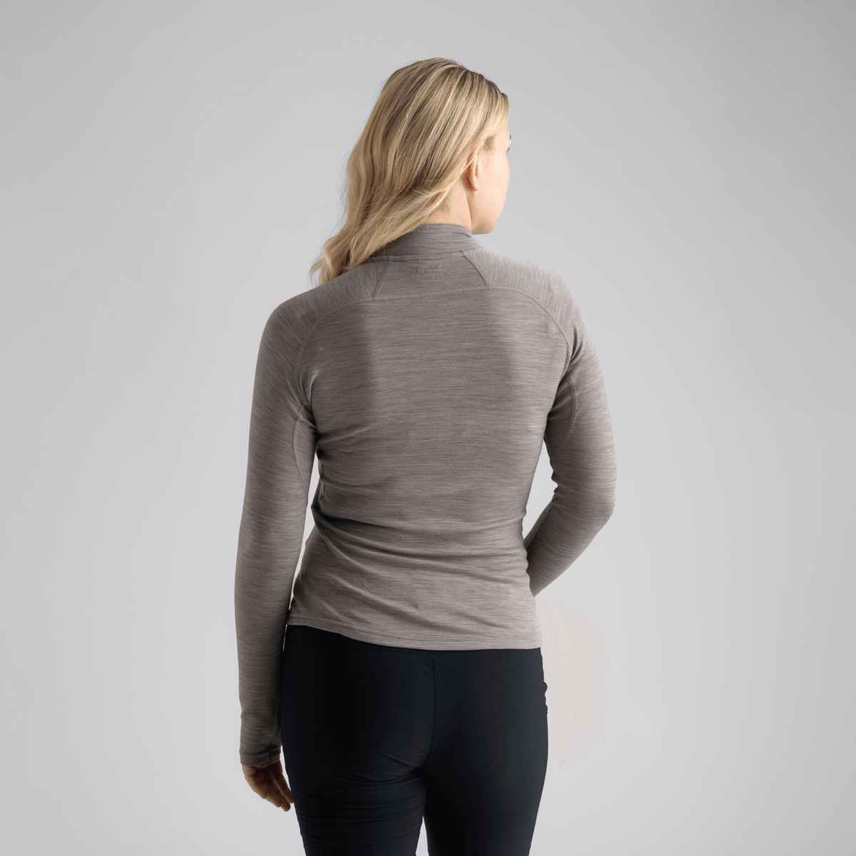 Hejma Women's Merino Zip Top — Taupe Beige