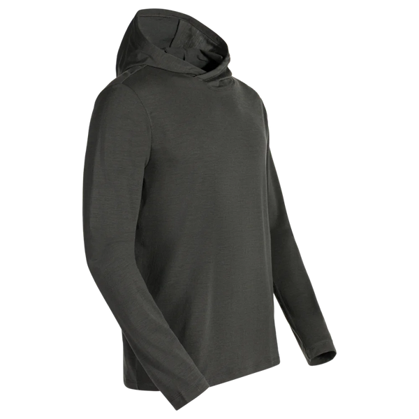 Kora Men's Merino Hoodie — Black Olive