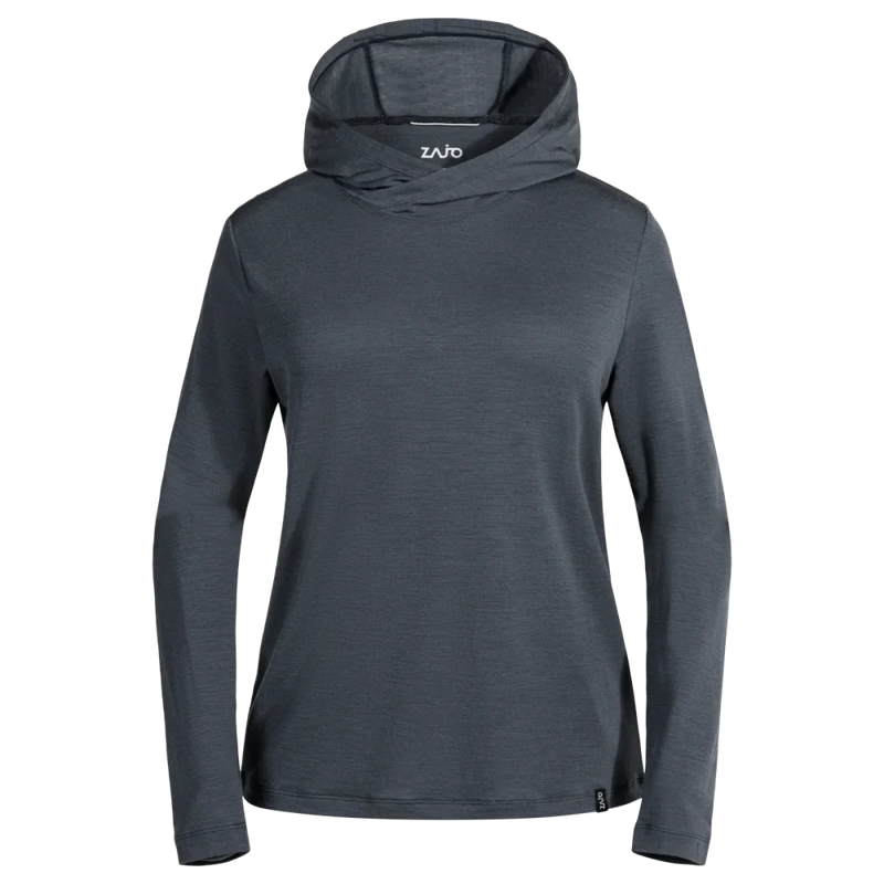 Kora Women's Merino Hoodie — Grey Navy