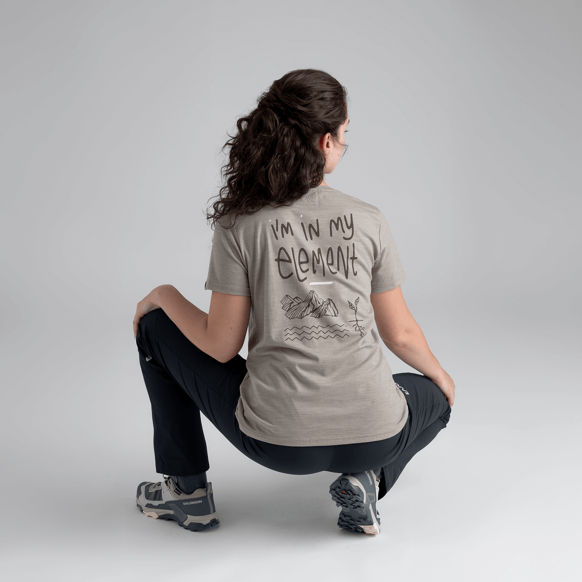 Kora Women's Merino T-shirt — Grey Navy
