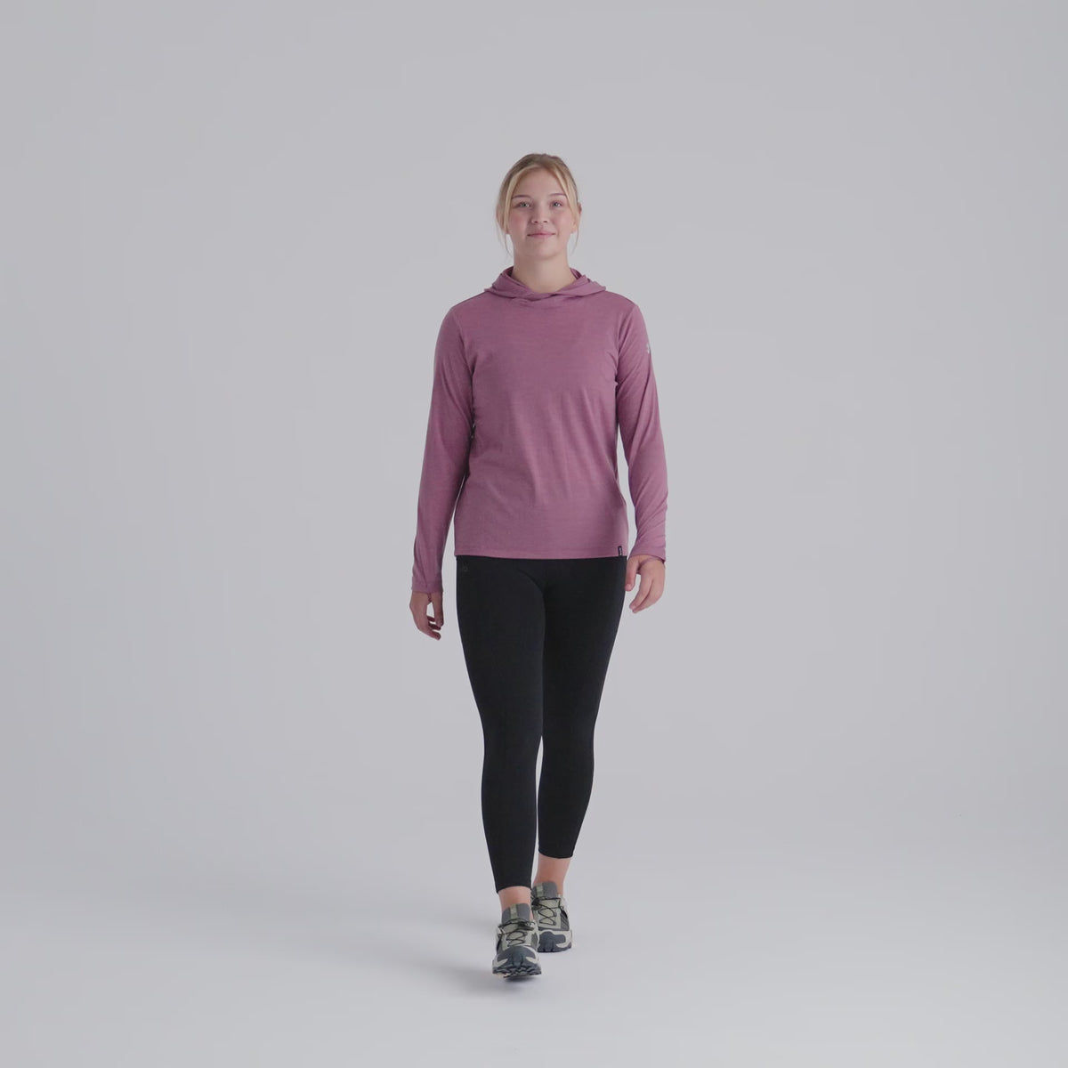 Kora Women's Merino Hoodie — Grey Navy