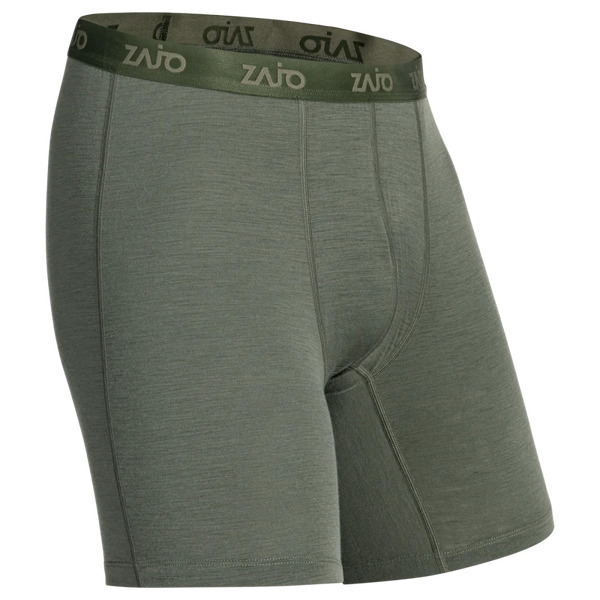 Senti Men's Merino Boxer Briefs Long — Thyme Green