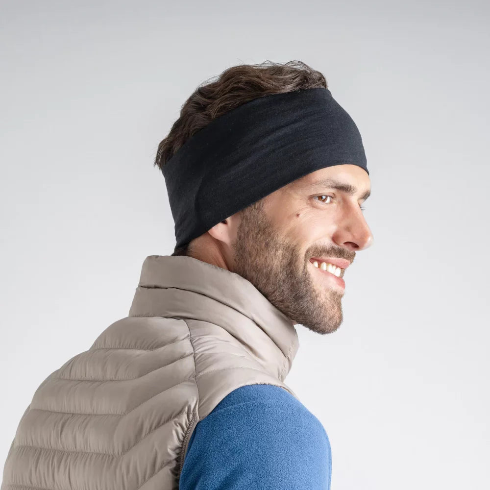 Senti Merino Headband — Grey Navy